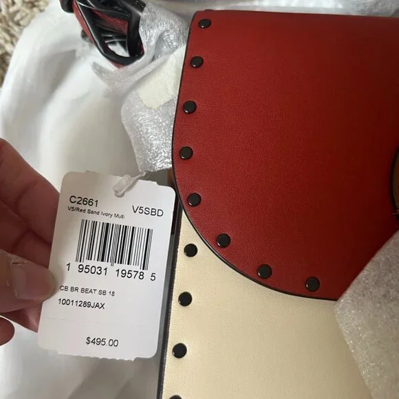 Coach Beat Shoulder Bag 18 In Colorblock With Rivets - Picture 9 of 10